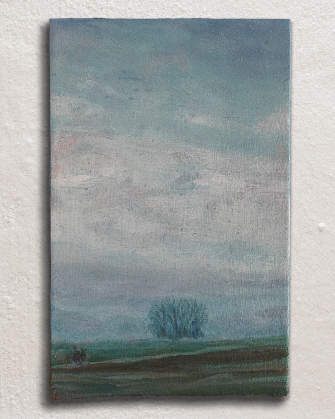 Nebeltag - 2026, Acryl auf MDF, 11,7×7,4 cm - VERKAUFT