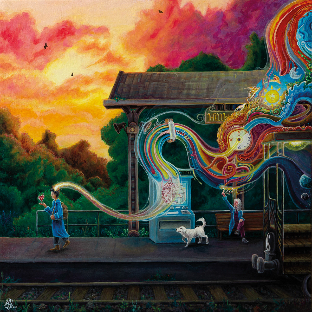 Journey through my Brain – 2021, Acryl auf Leinwandboard, 40x40 cm, CD Cover