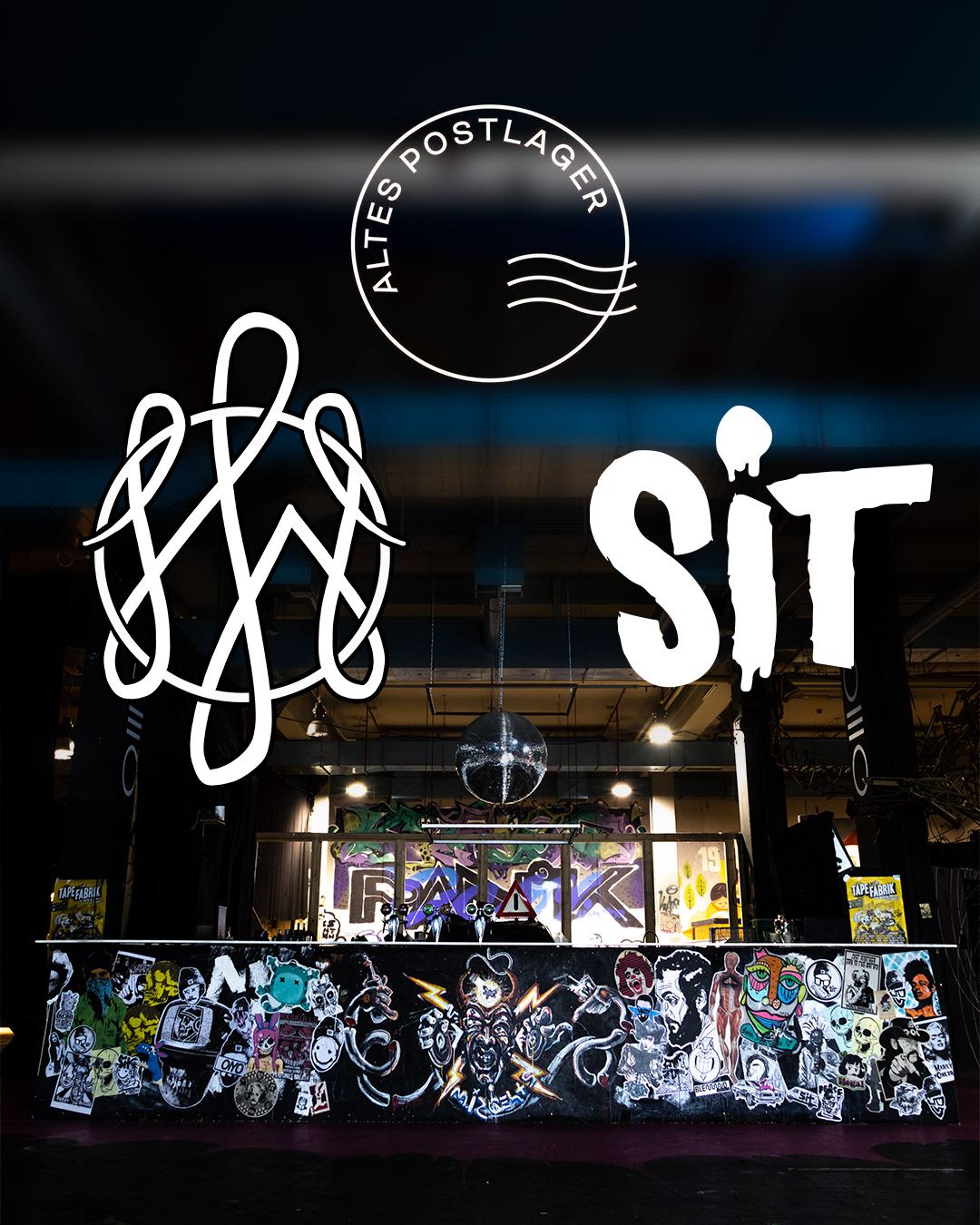 Frontseite der Bar im alten Postlager