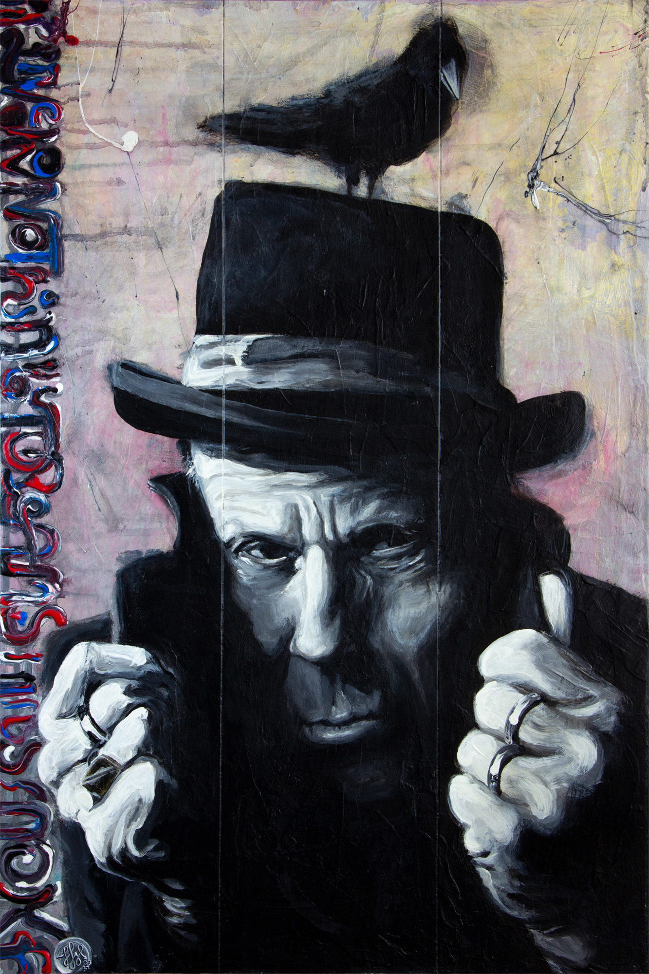 "Tom Waits" - 40x60 cm Acryl auf Holz