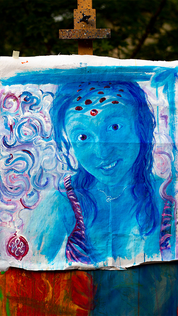 Katharina - Acryl auf Tapete ca 60x40cm