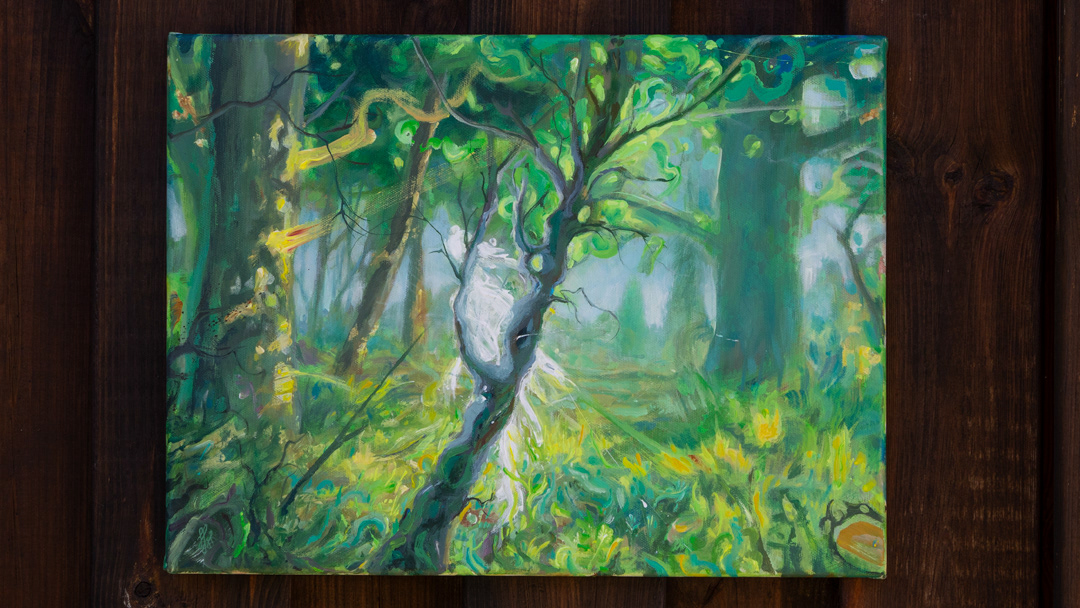 Mittagserscheinung - 2026, Acryl auf Leinwand, 40×30 cm