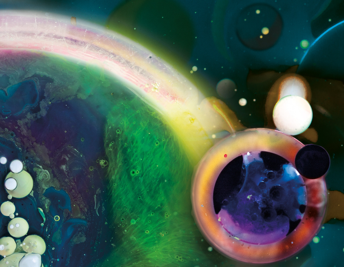 Abstract Acrylic Worlds - Acryl in Öl, digitale Komposition