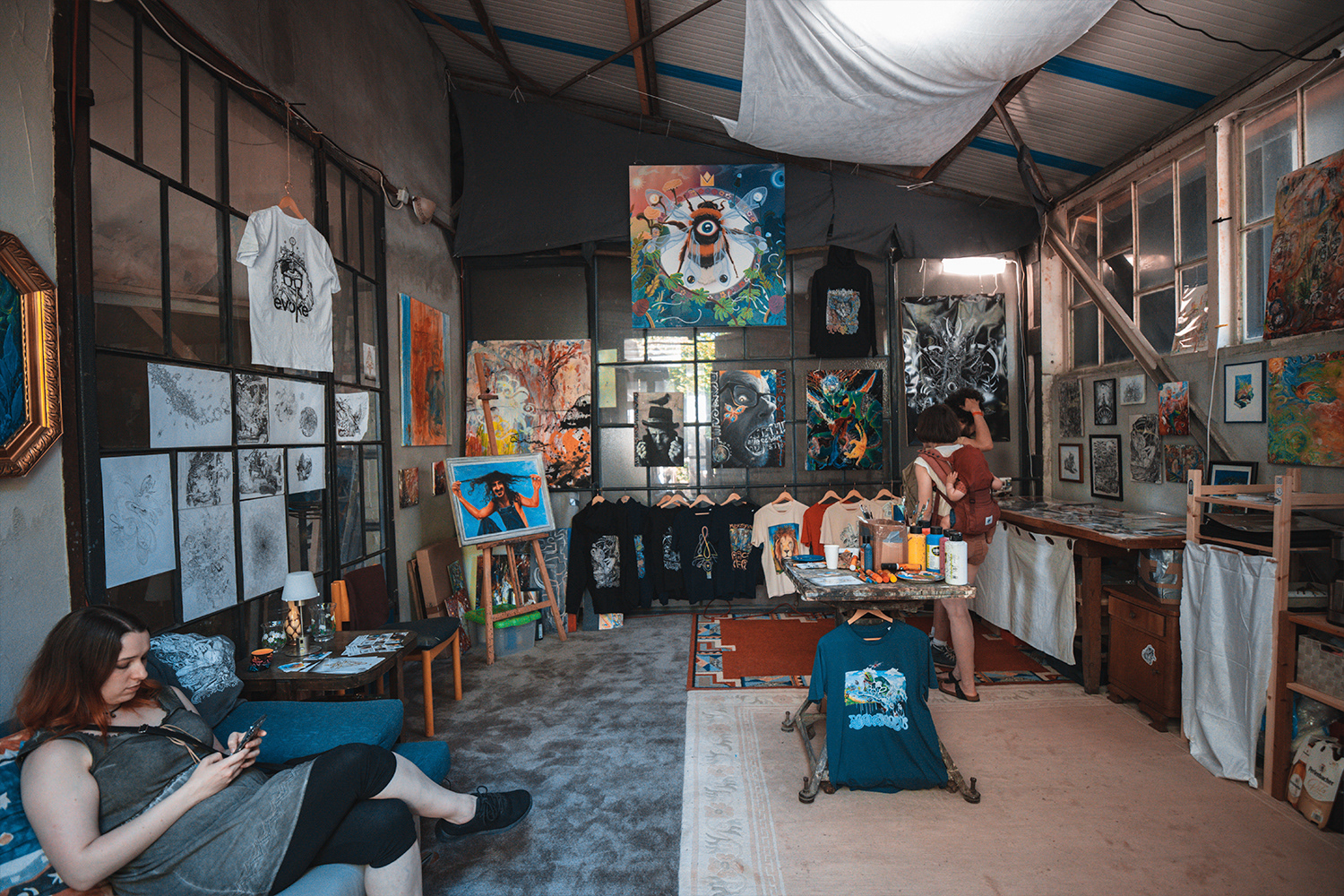 Ausstellung im Atelier Jannis WInckler, Kalkwerk Festival 2022