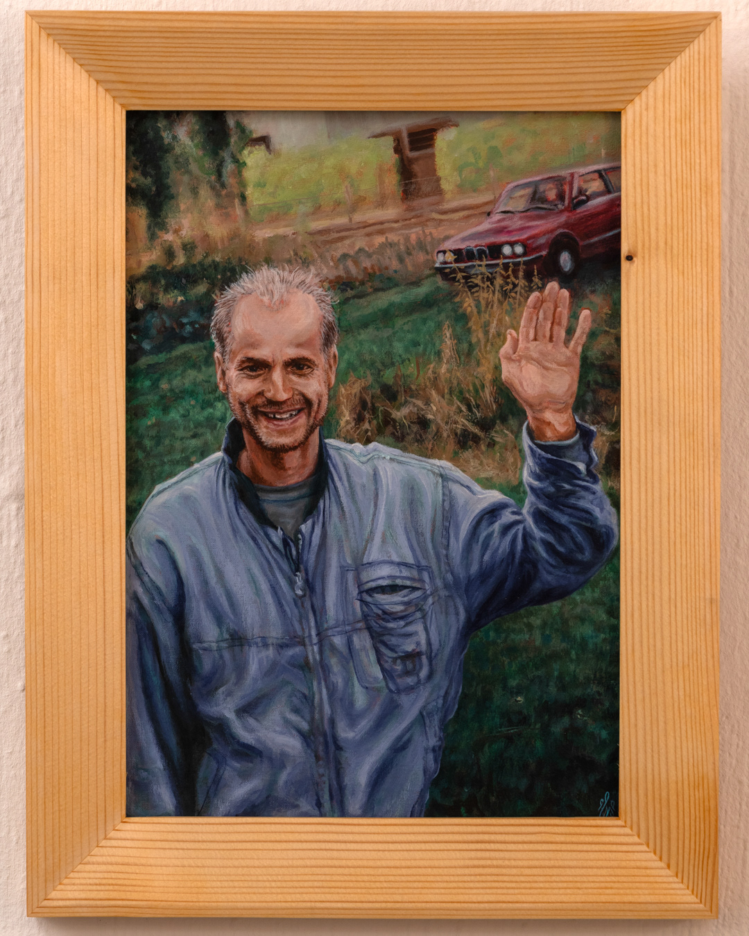 Papa - 2024, Acryl auf Leinwandboard, 30×22 cm