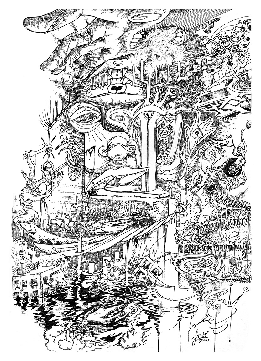 Surreal World 2 - Marker in Sketchbook