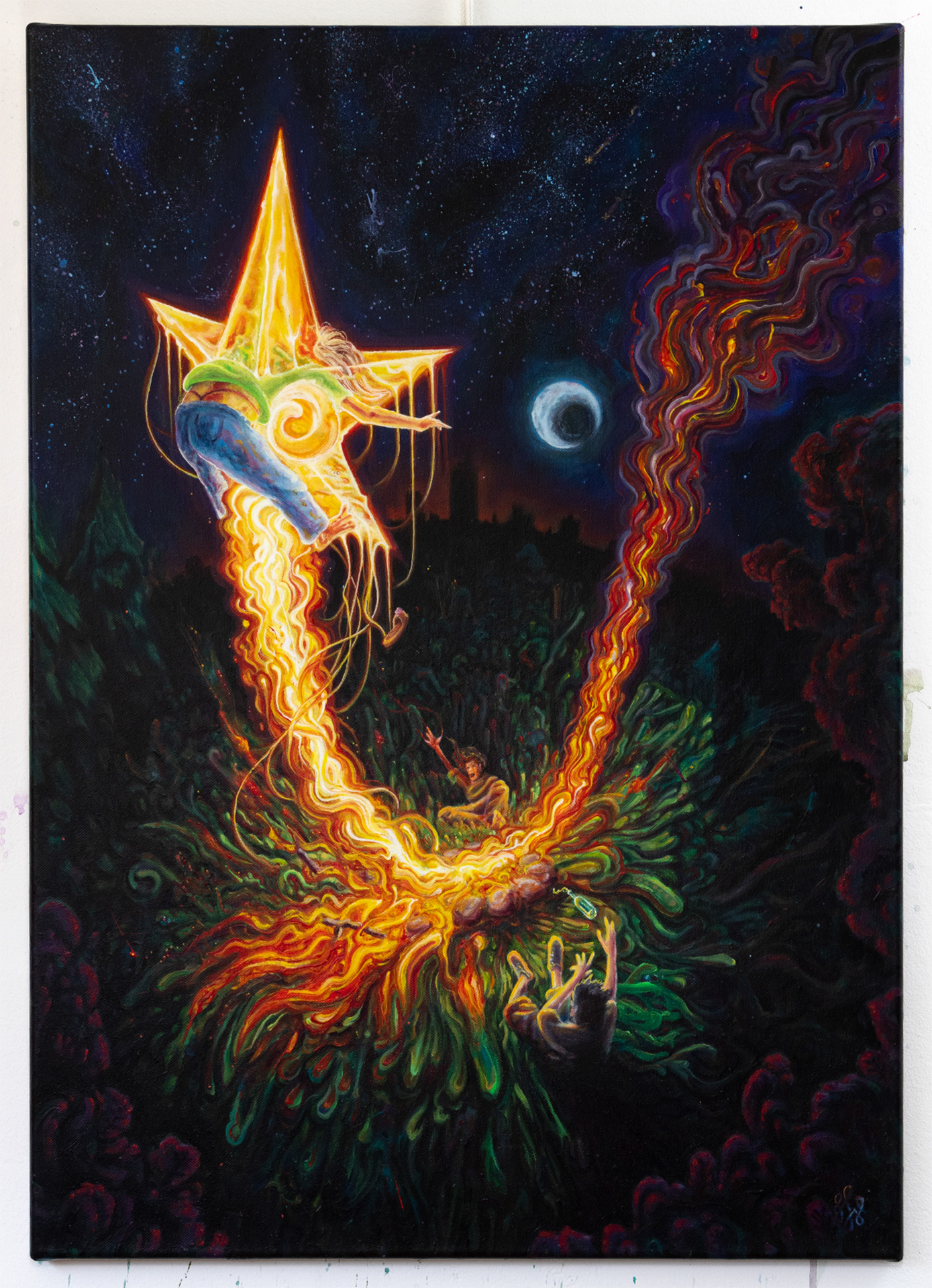 Sternschnuppe – 2024, Acryl auf Leinwand, Keilrahmen, 70 x 50 cm