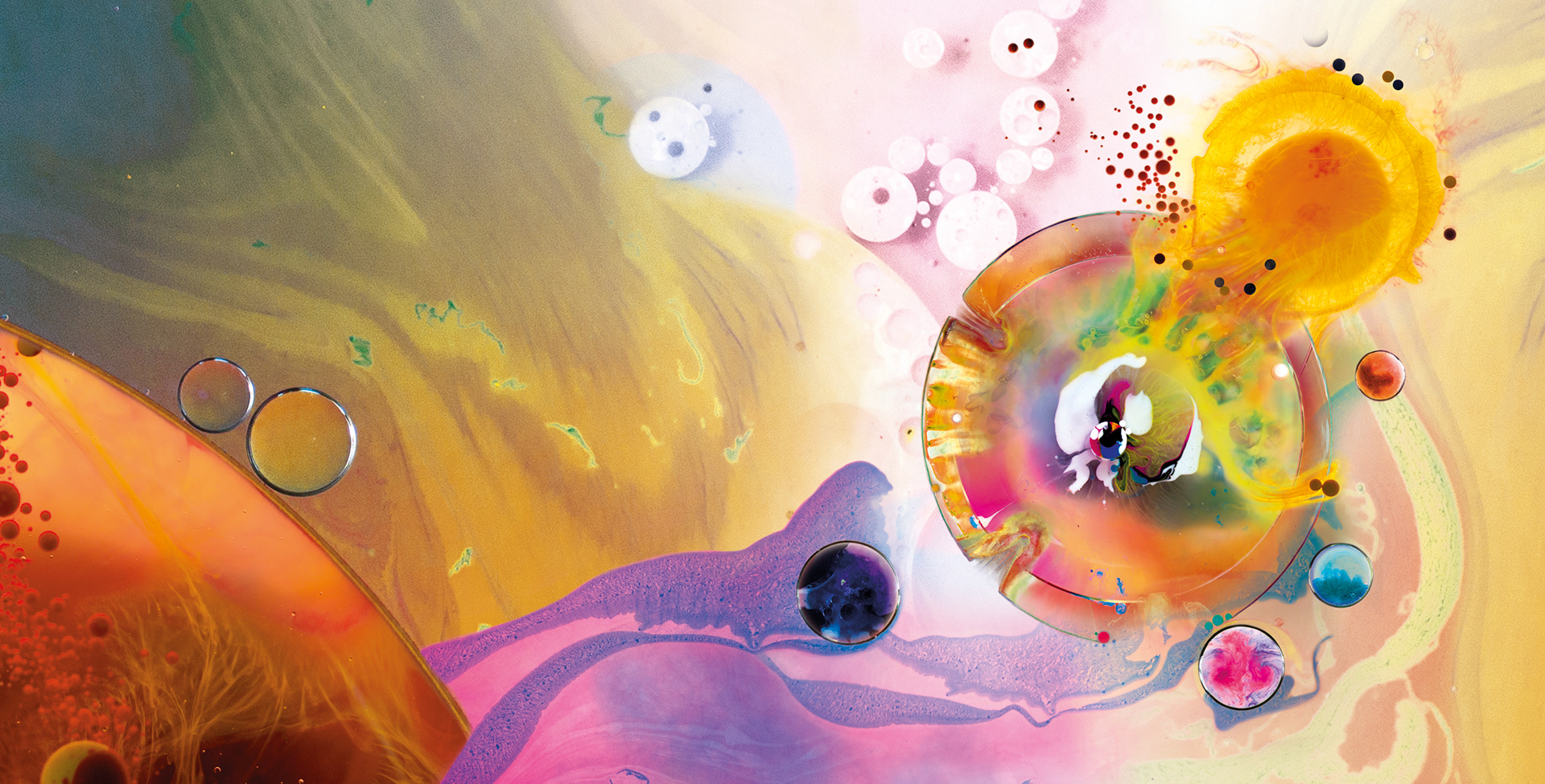 Abstract Acrylic Worlds - Acryl in Öl, digitale Komposition
