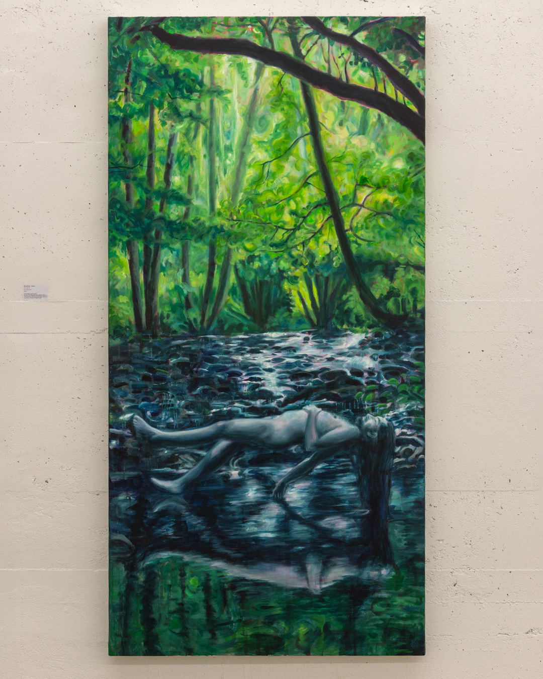 M. im Wald – 2025, Acryl auf Leinwand, 200×100 cm