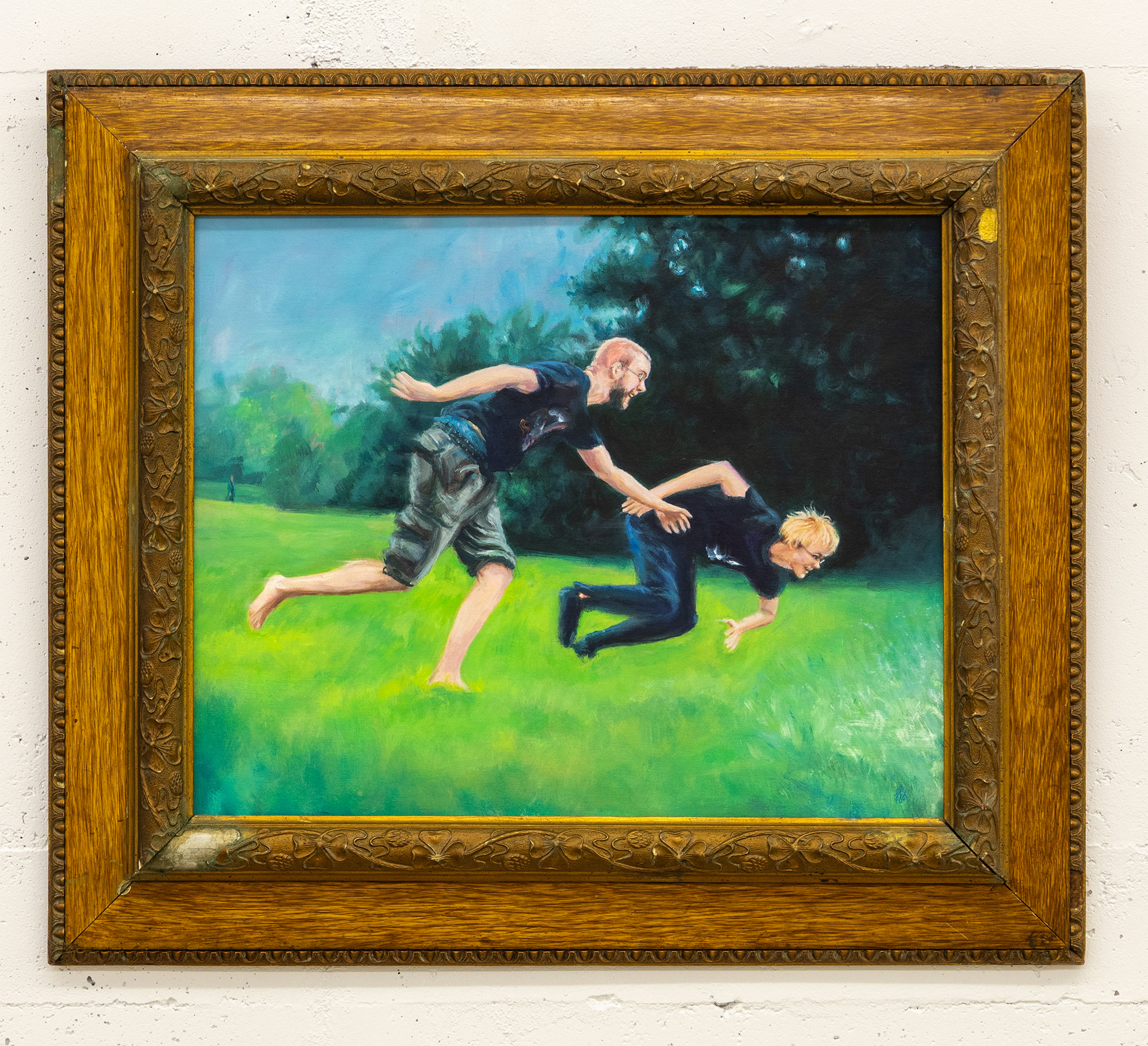 Wettrennen - 2025, Acryl auf Leinwandboard, 63×52 cm