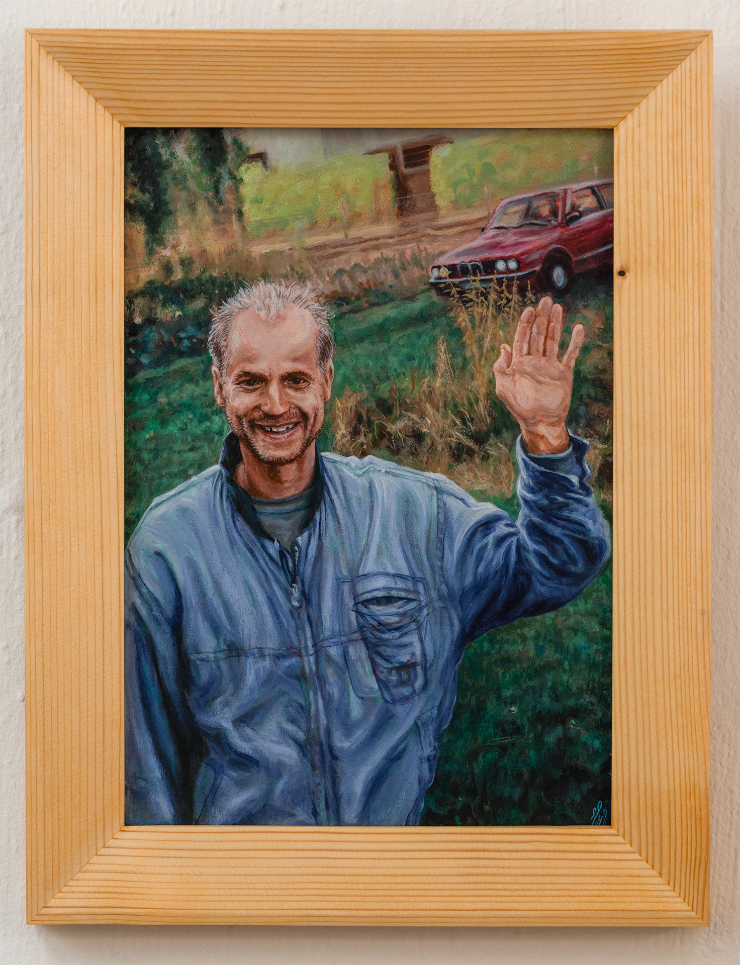 Papa - 2024, Acryl auf Leinwandboard, 30×22 cm