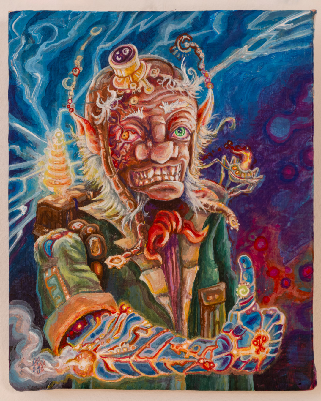 MAD - 2025, Acryl auf Leinwandboard, Portrait eines D&D Characters, 16,5×13,5cm