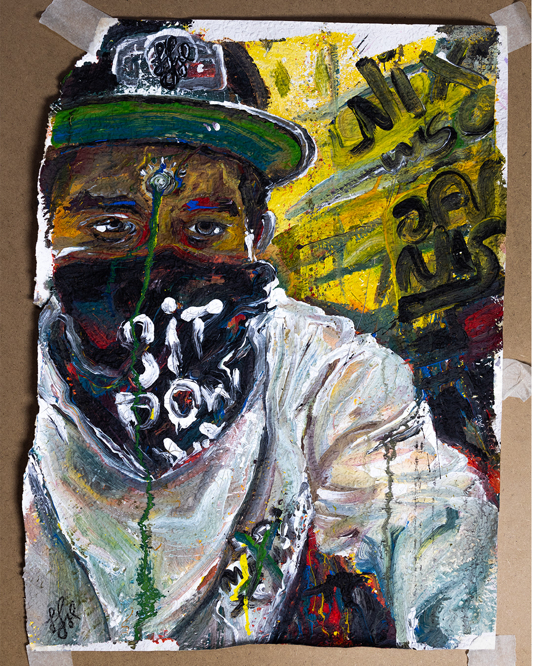 SiT - Acryl auf Tapete, ca 50x30cm