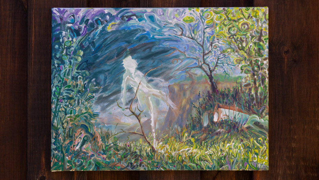 Wetterleuchten - 2026, Acryl auf Leinwand, 40×30 cm