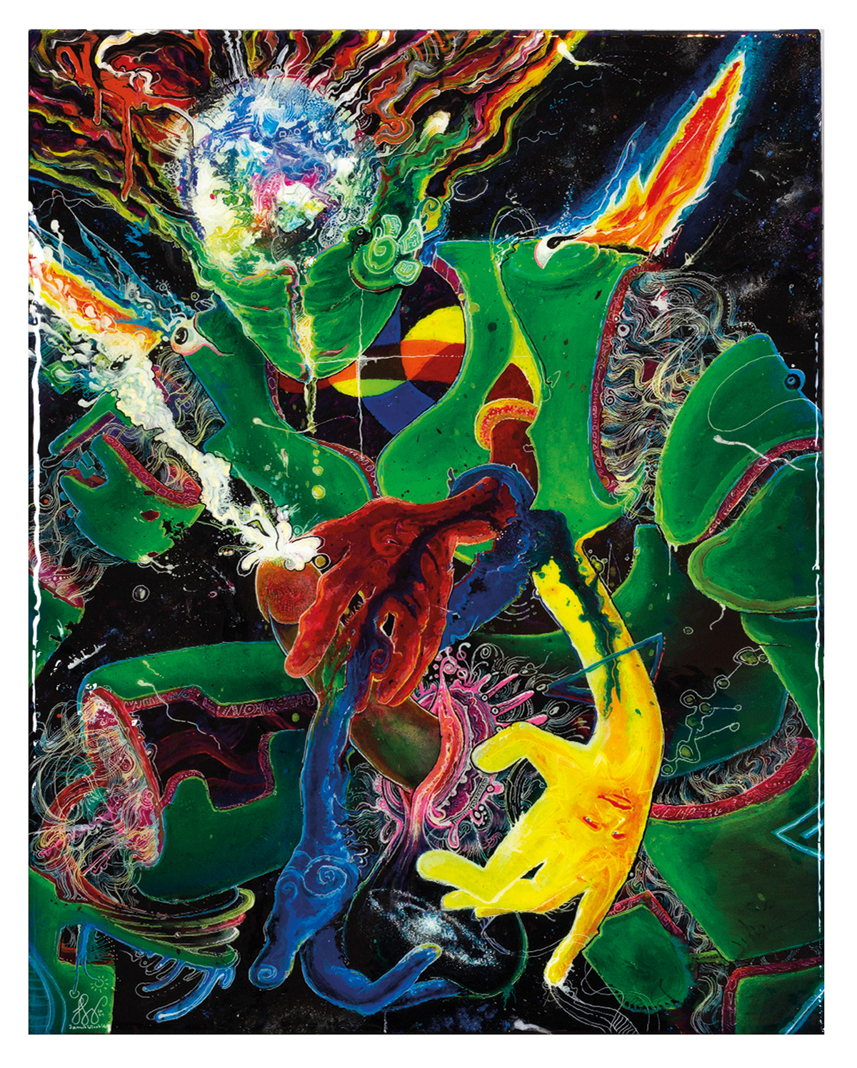 Jenseits des Orgasmus - Mixed Media und Epoxidharz auf Leinwand, 60x80 cm