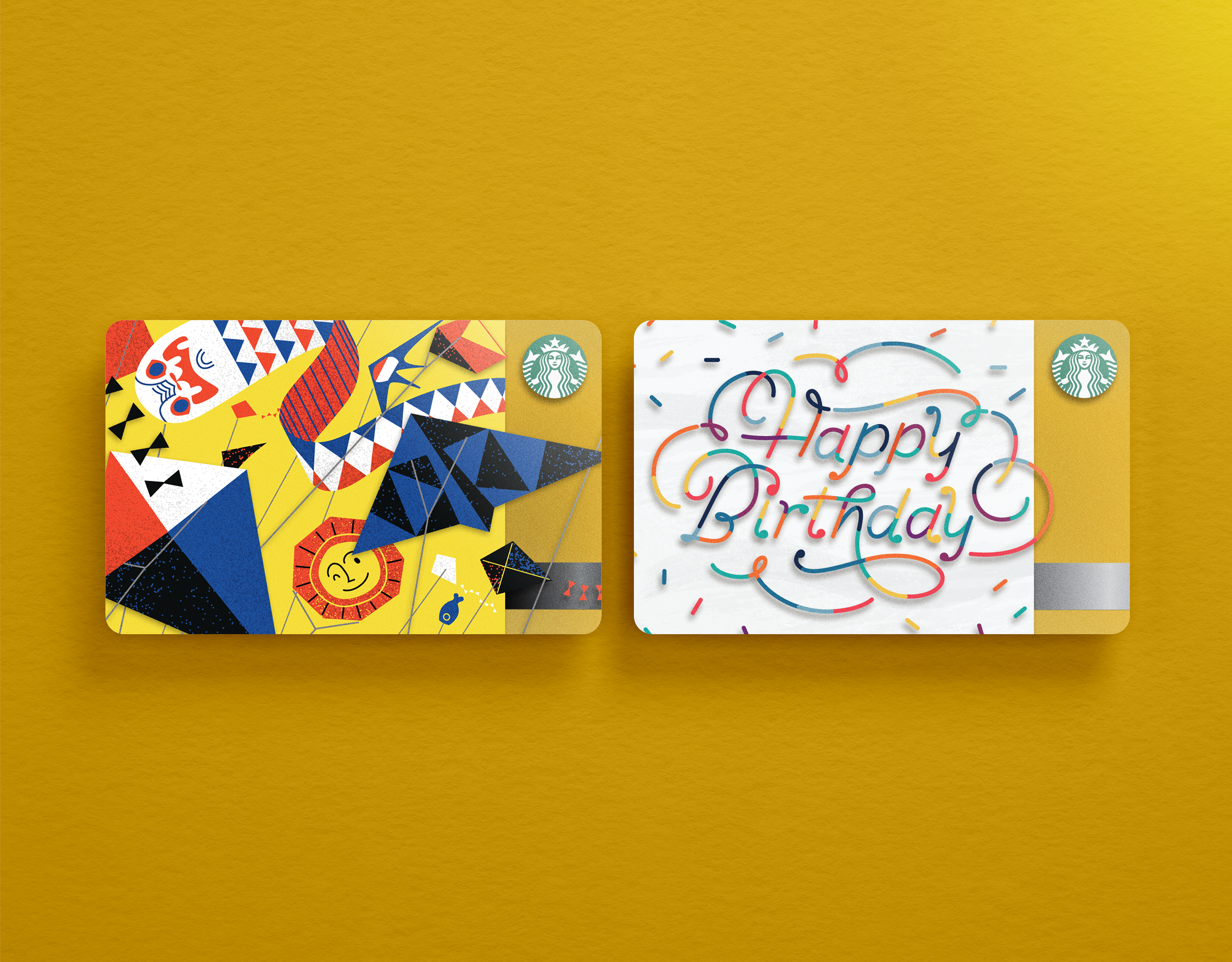 starbucks coffee gift card design and illustration mockup by chelsea wirtz studio