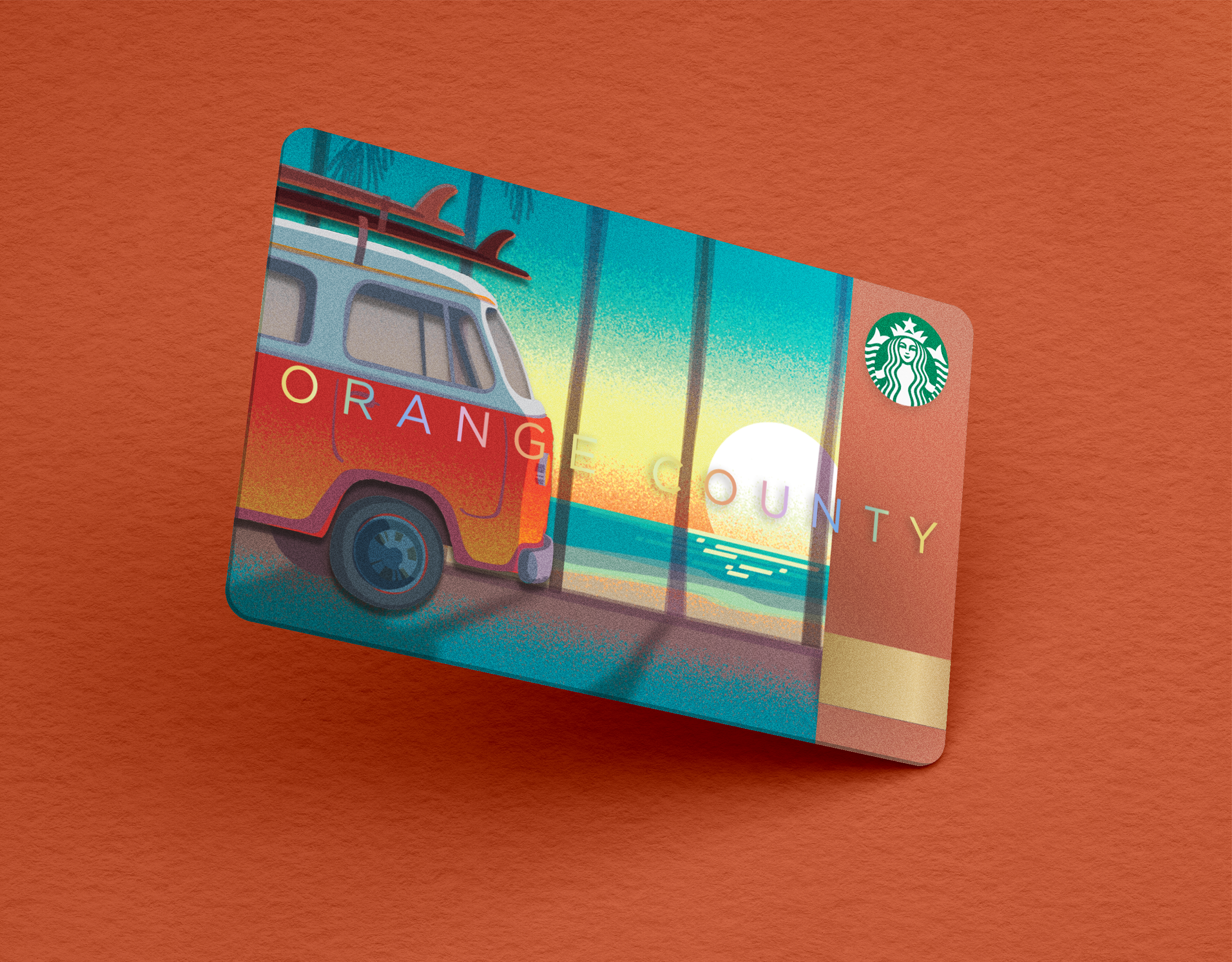 starbucks coffee gift card design and illustration mockup by chelsea wirtz studio