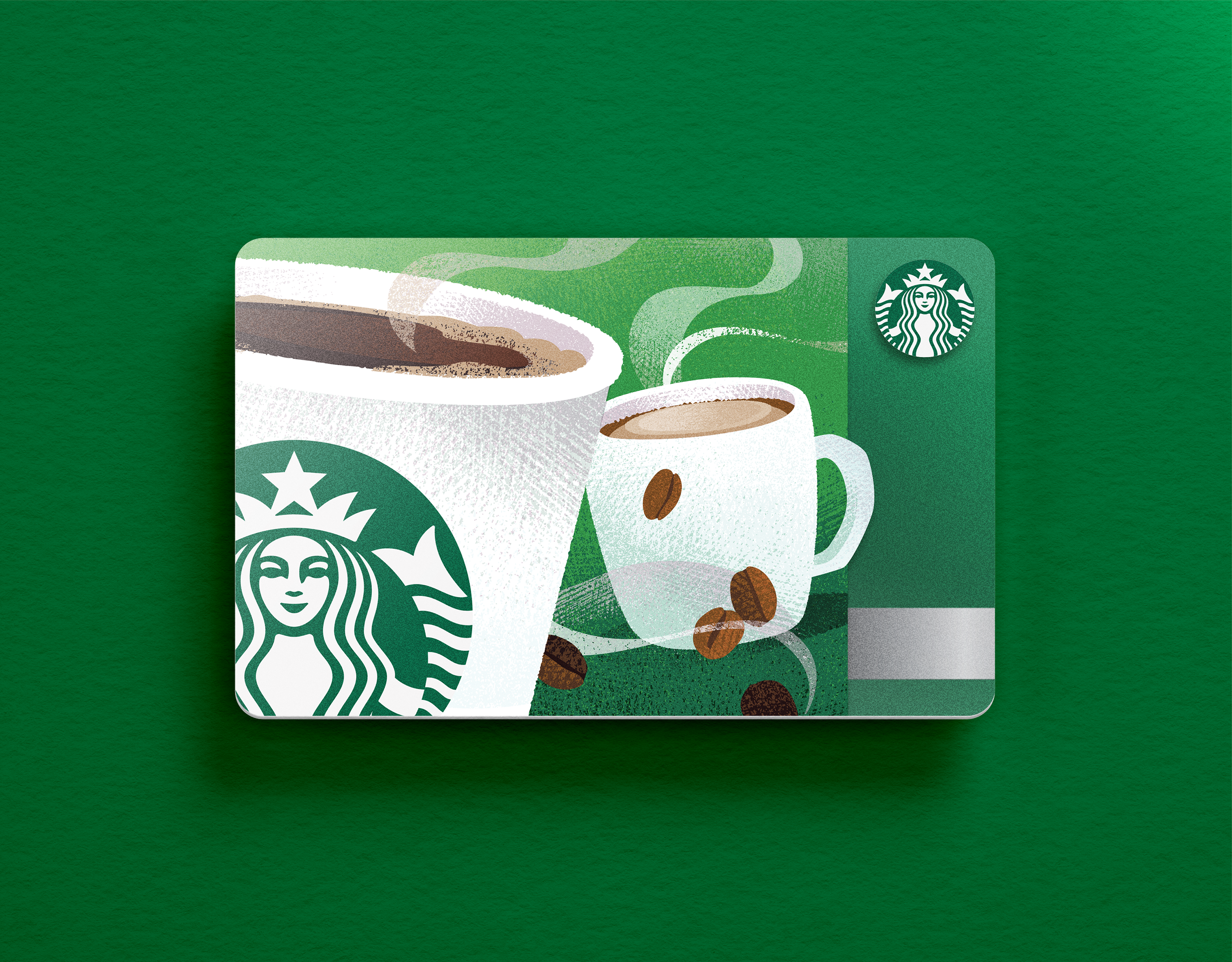 starbucks coffee gift card design and illustration mockup by chelsea wirtz studio