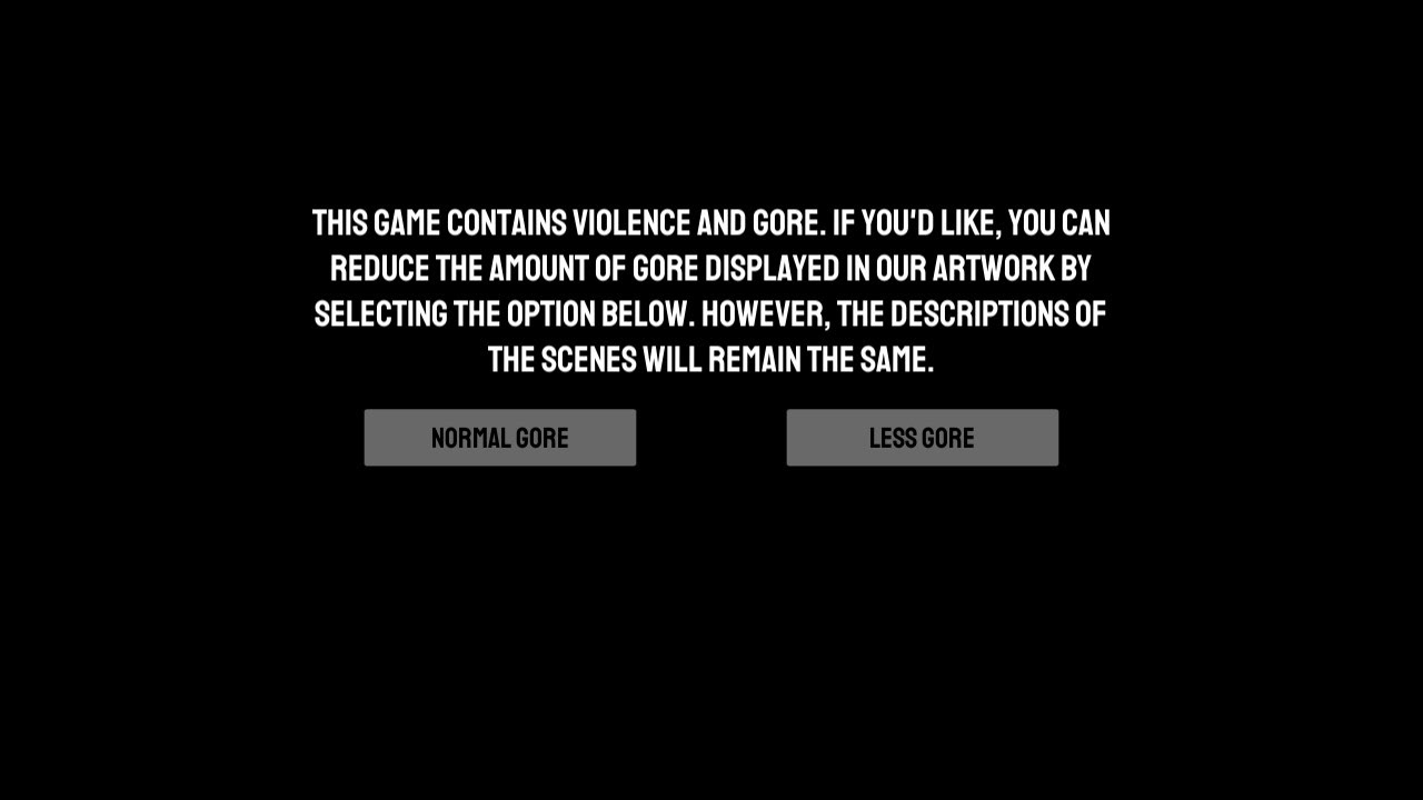 Graphic Warning at beginning of game