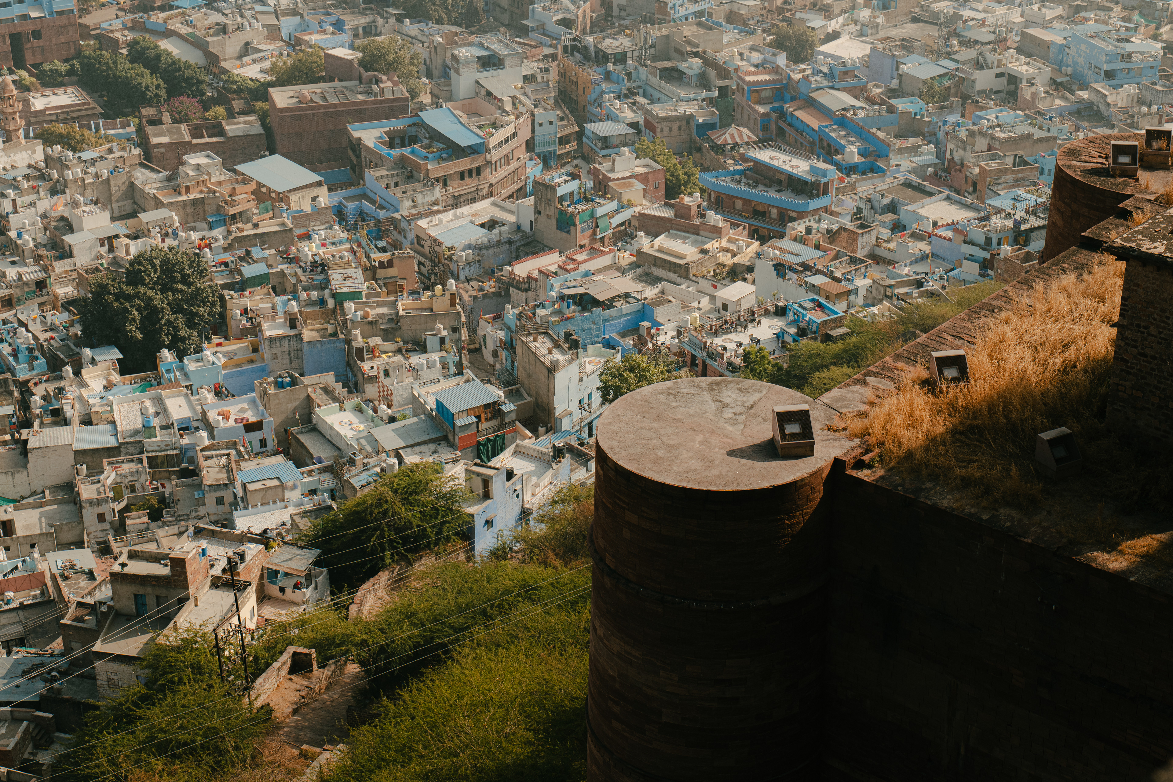 Mehrangarh Fort overlooking the dense sprawl of Jodhpur