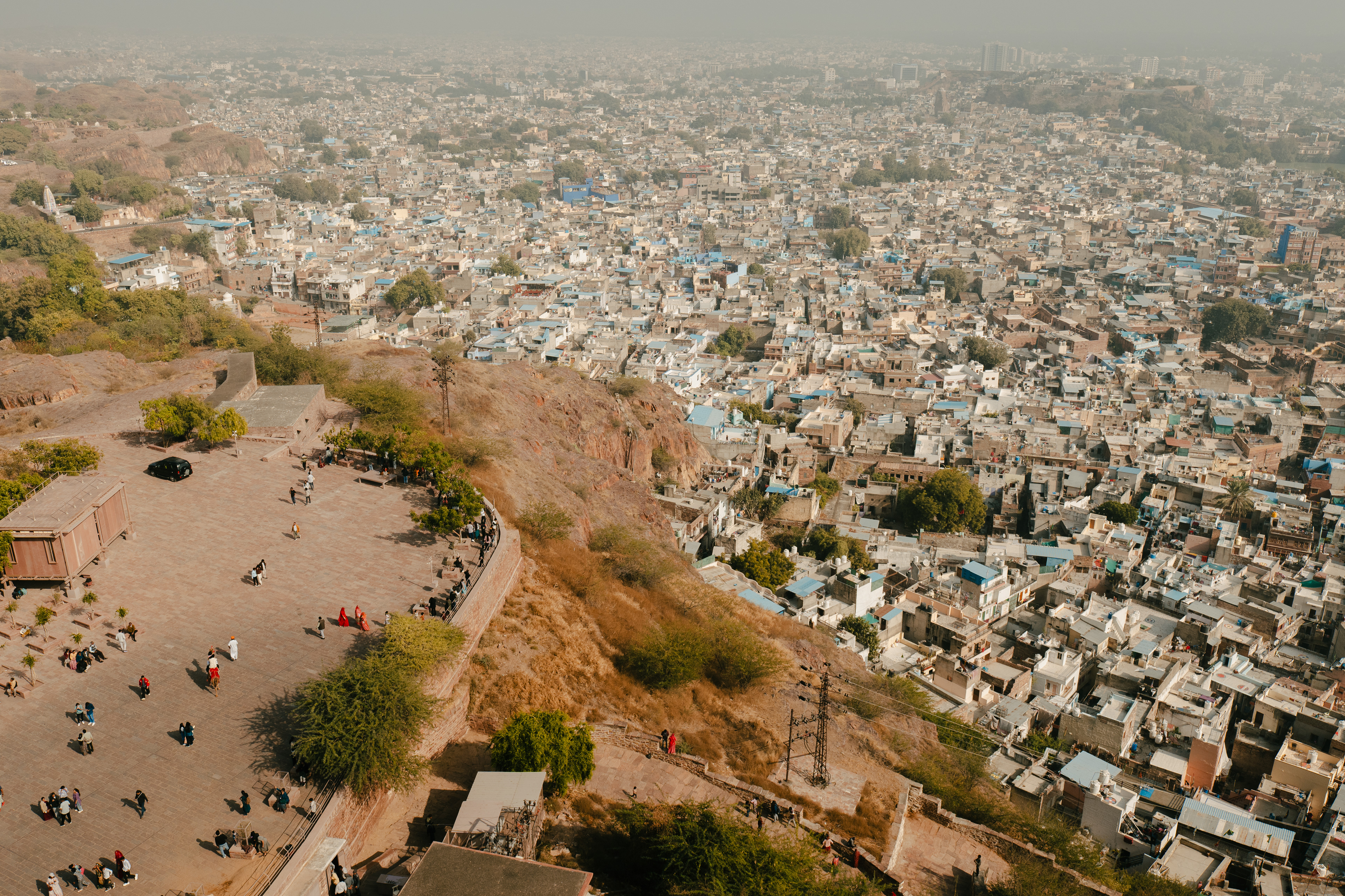 Mehrangarh Fort overlooking the dense sprawl of Jodhpur
