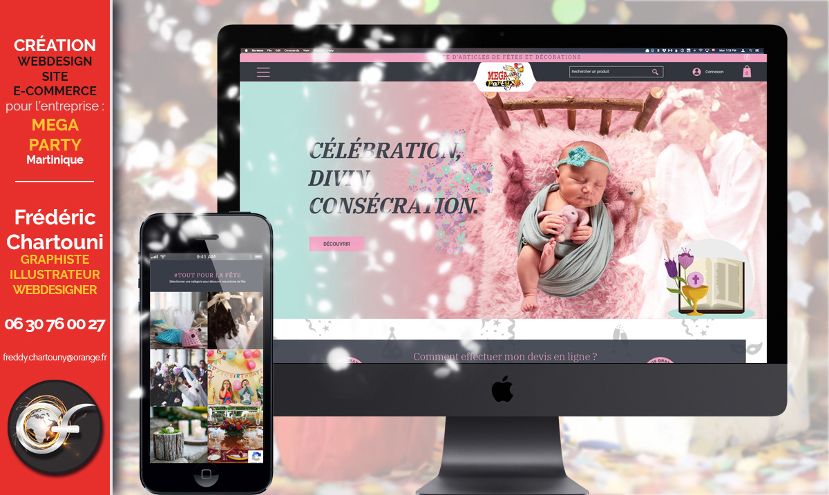 Création webdesign du site web pour MEGAPARTY Martinique