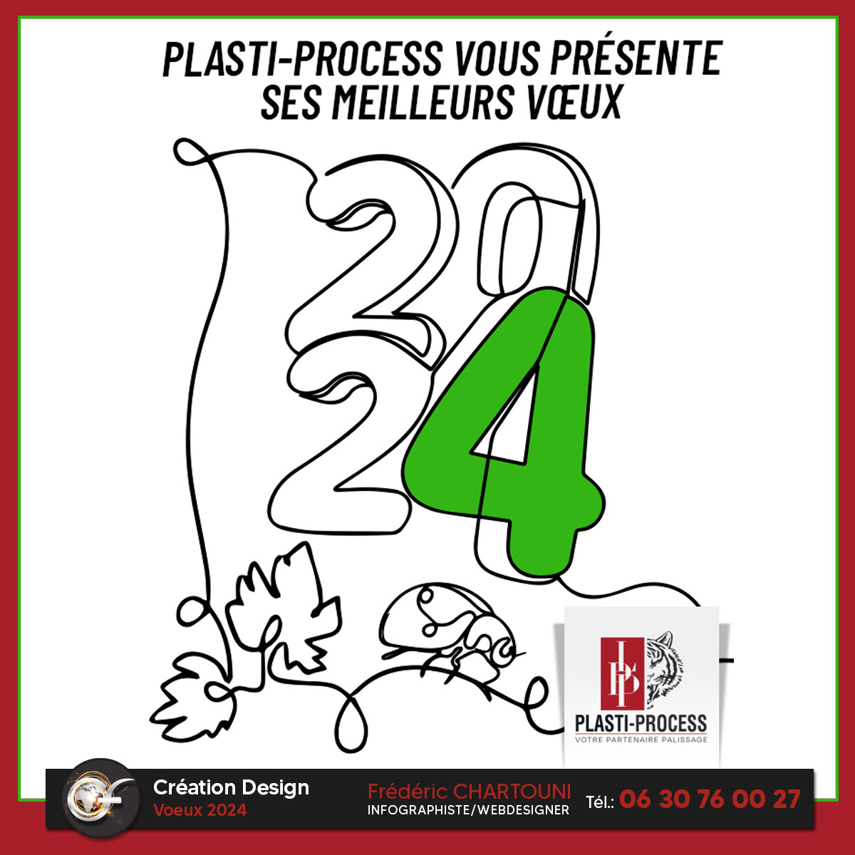 Création voeux 2024 pour l'entreprise PLASTI-PROCESS