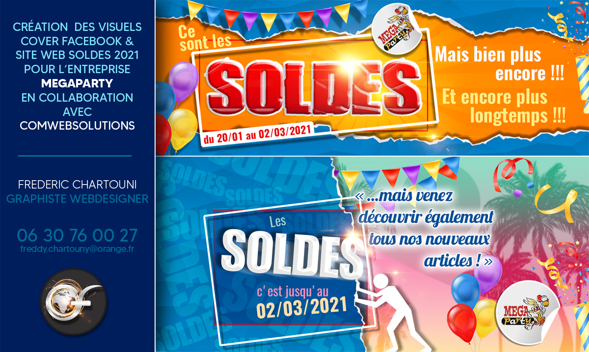 Création cover Facebook pour l'entreprise MEGAPARTY Martinique