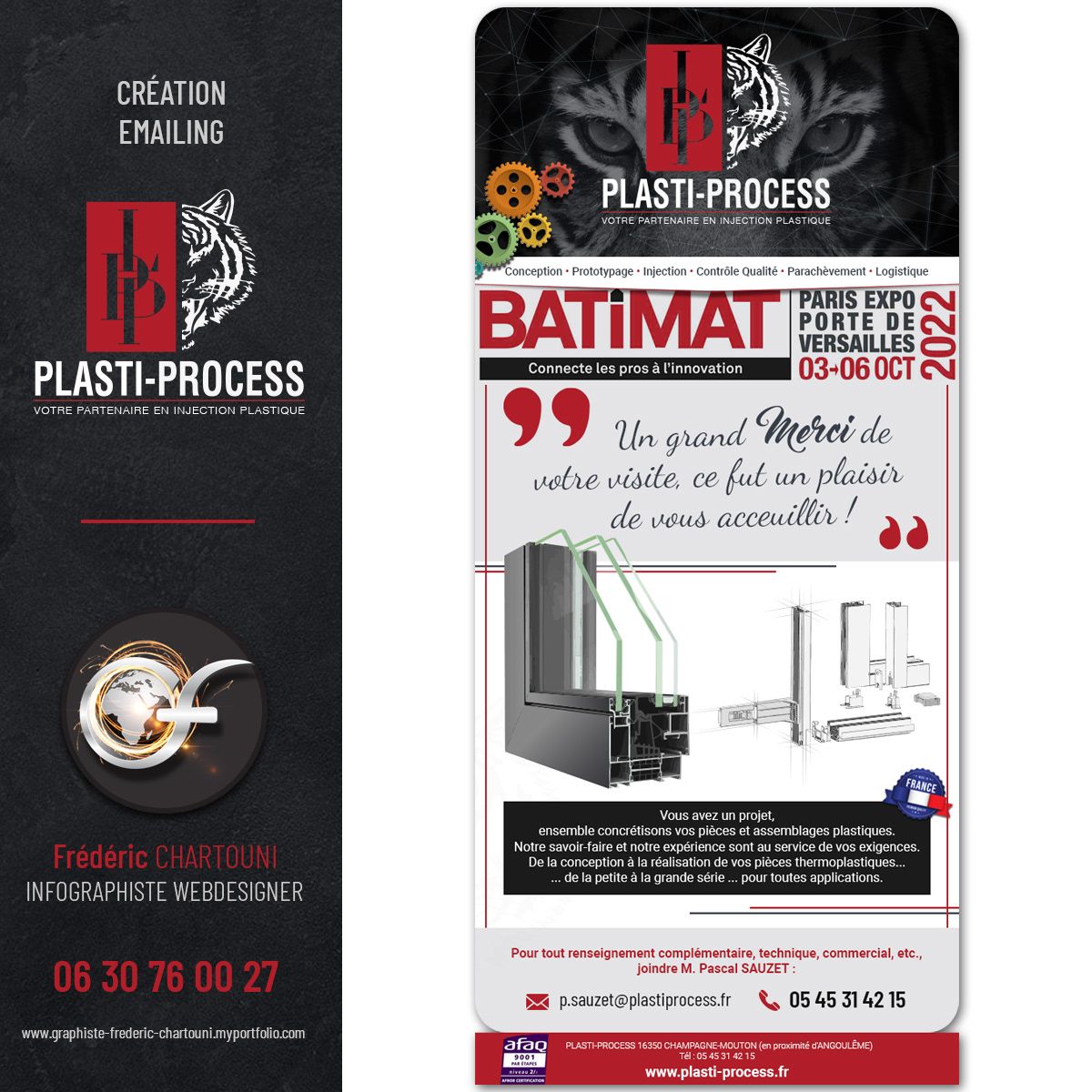 Création emailing  Plasti-Process Batimat 2022