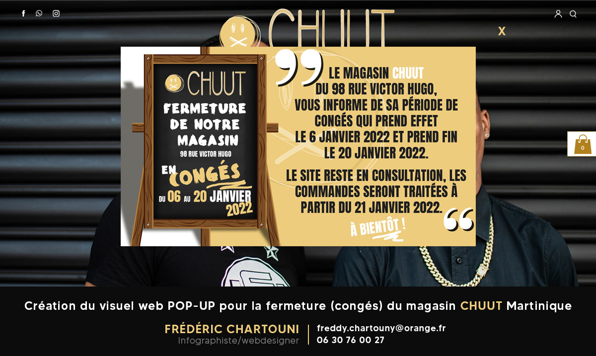Création Pop-up  site web chuutbijoux.com