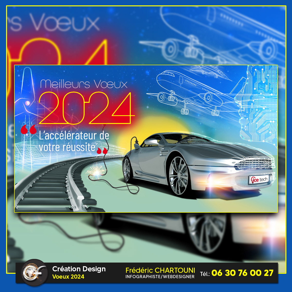 Création voeux 2024 pour ICE Tech Paris