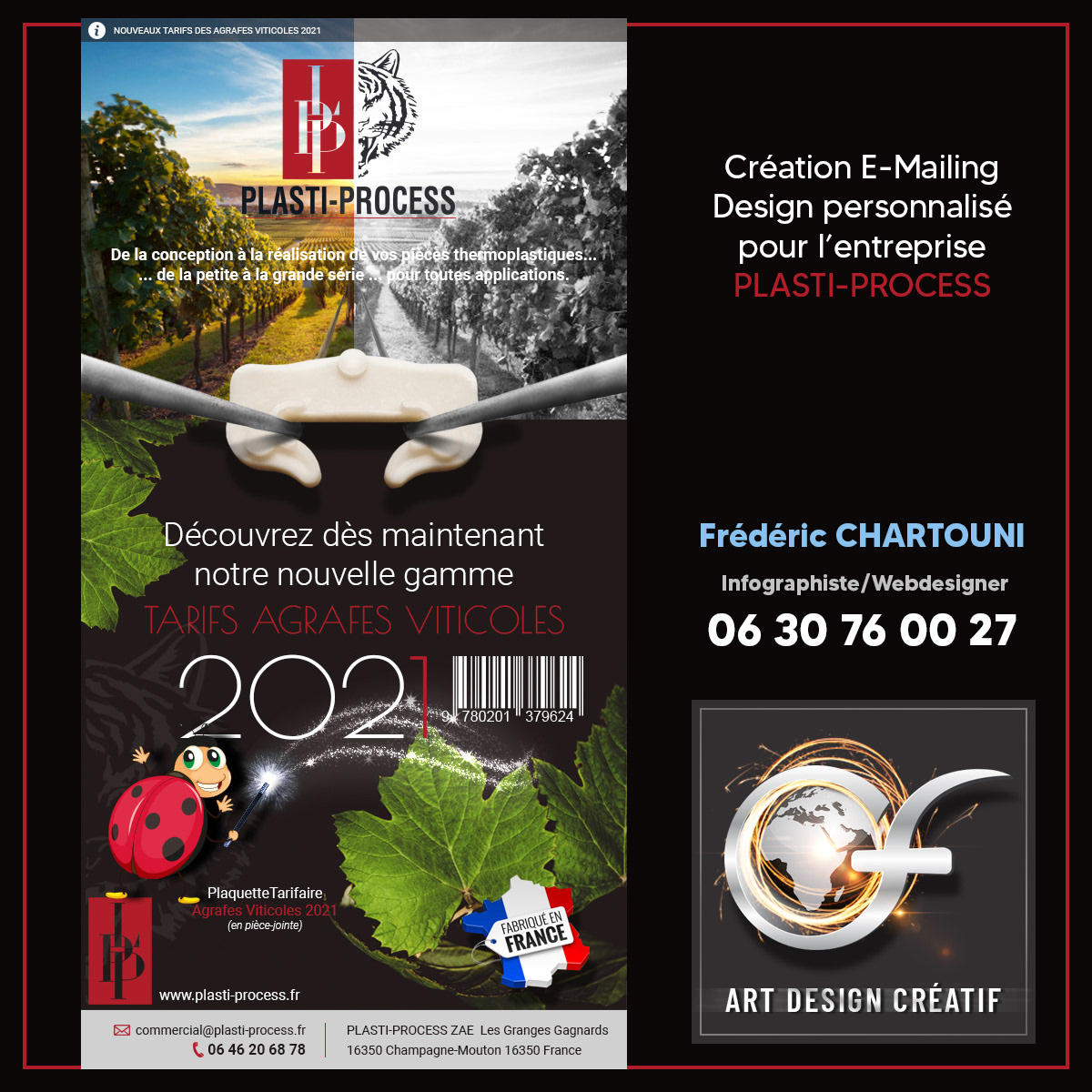 Création Emailing (visuel personnalisé) pour PLASTI-PROCESS