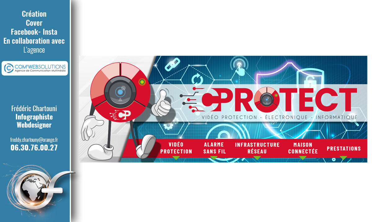 Création design cover réseaux sociaux CPROTECT