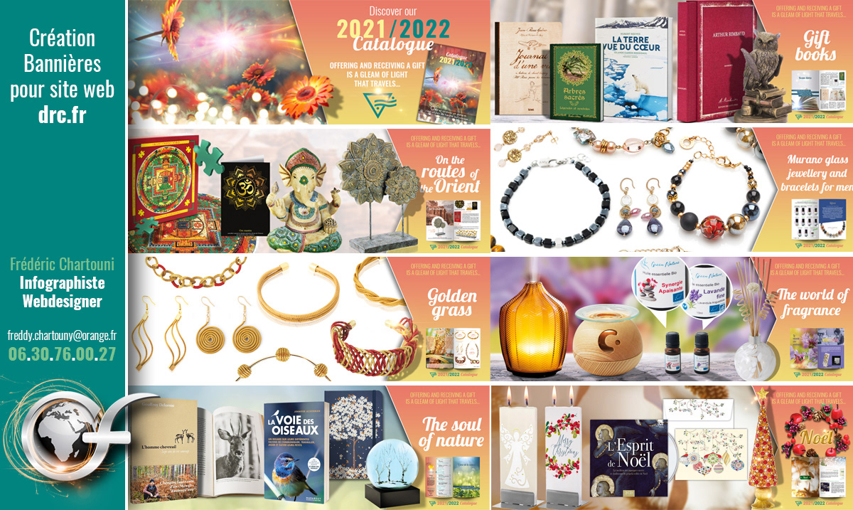 Création visuels Catalogue pub pour slider site web drc.fr