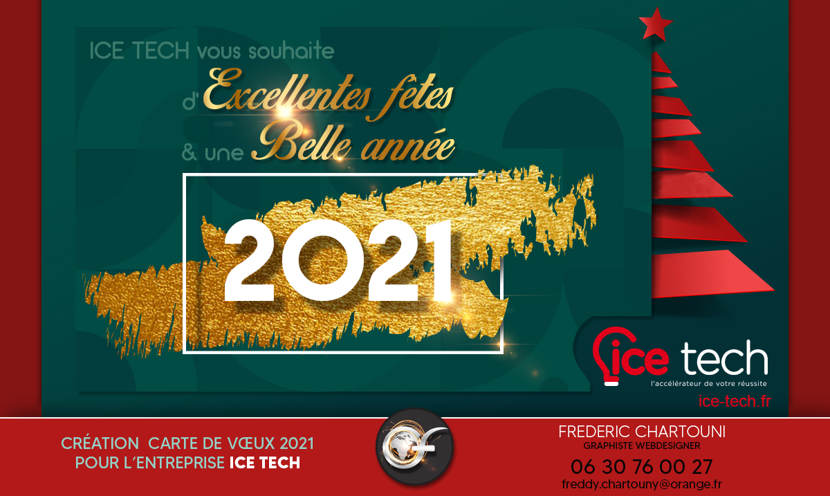 Création Vœux 2021 pour l'entreprise Ice Tech