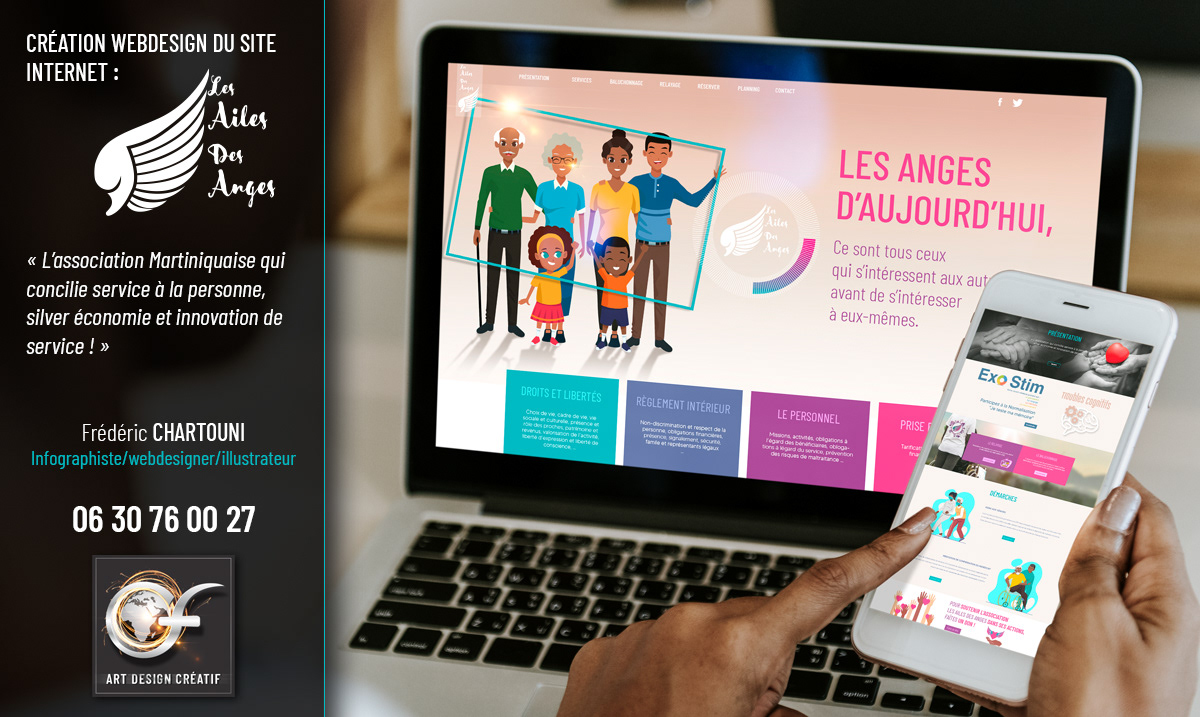 Création du site internet pour l'asso Les Ailes des Anges  Martinique