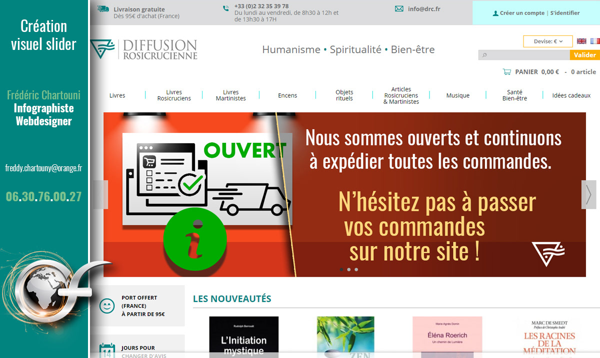 Création visuel pour le slider du site web drc.fr
