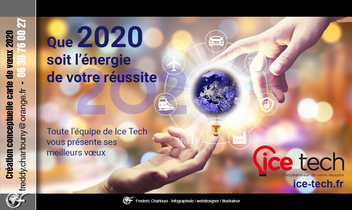 Création Vœux 2020 pour l'entreprise Ice Tech