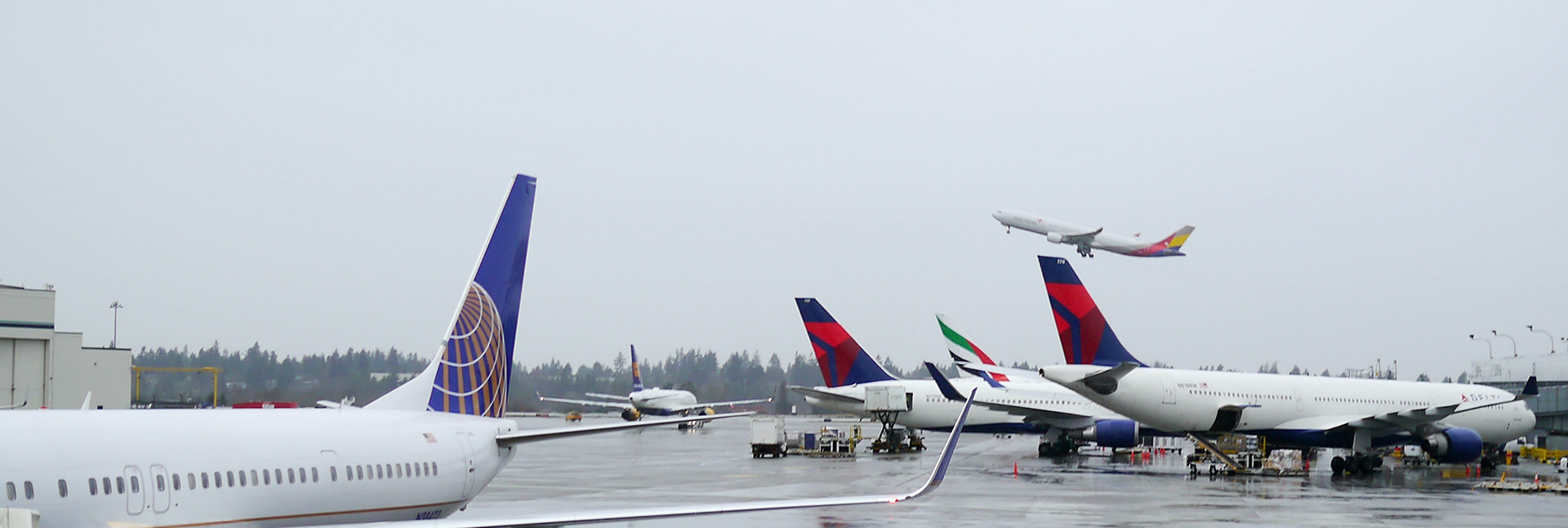 SeaTac airport in the rain
