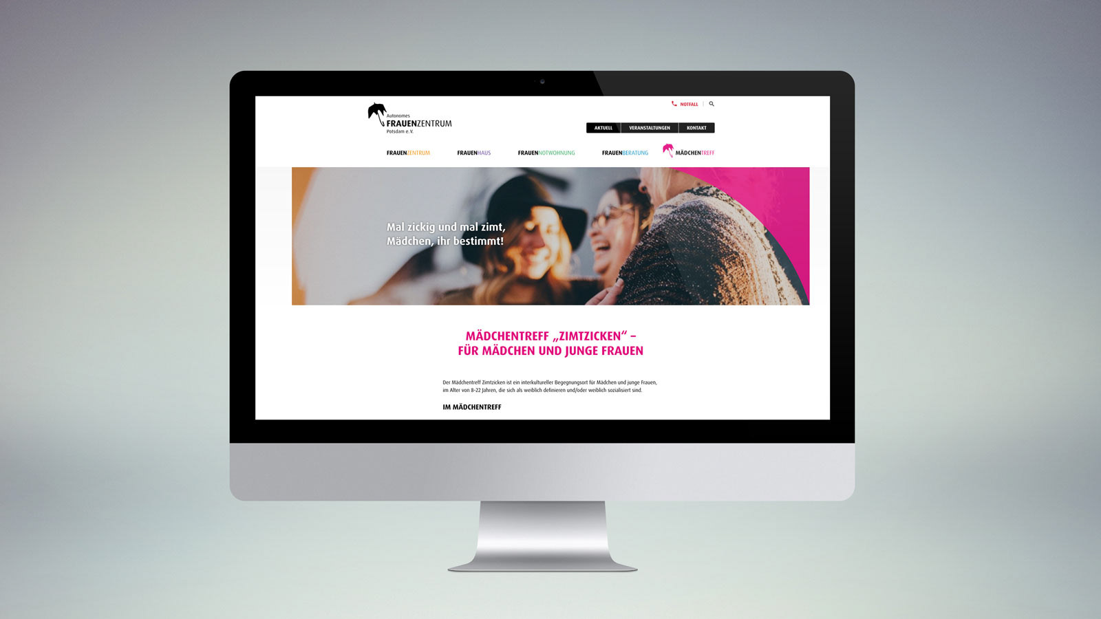 Frauenzentrum Potsdam, Webdesign – HELLOGRAPH | Grafik Design Agentur Potsdam, Berlin-Brandenburg