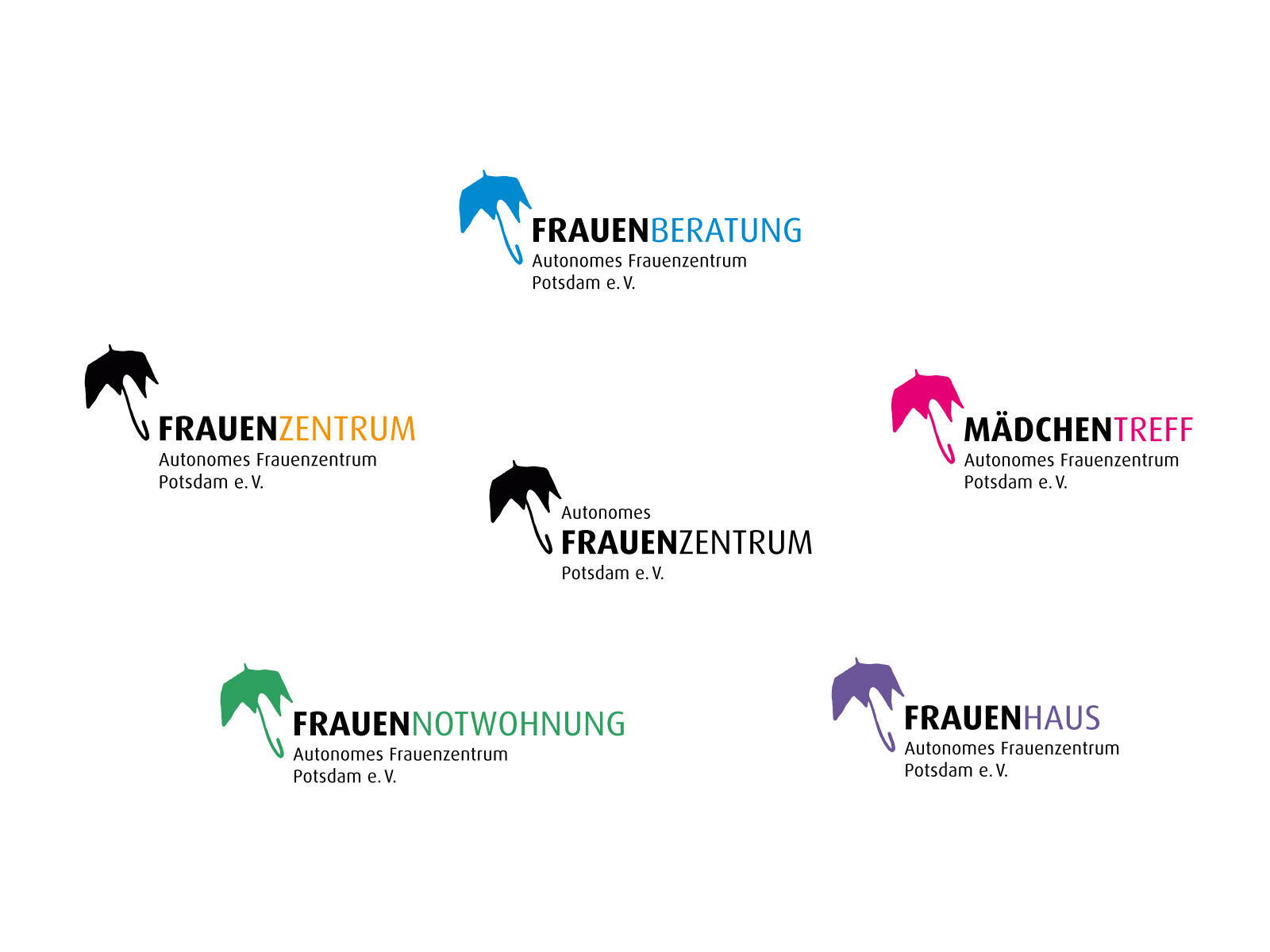 Frauenzentrum Potsdam, Logo-Familie – HELLOGRAPH | Grafik Design Agentur Potsdam, Berlin-Brandenburg