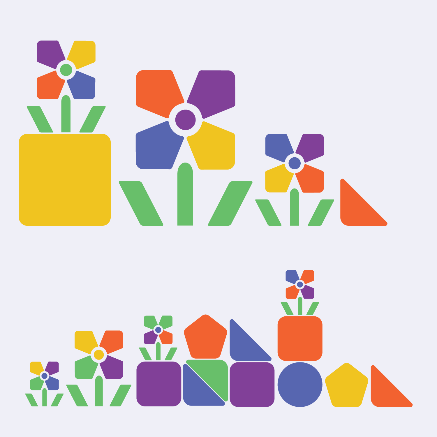 Garden Set Blocks by MICHELLE MEYER