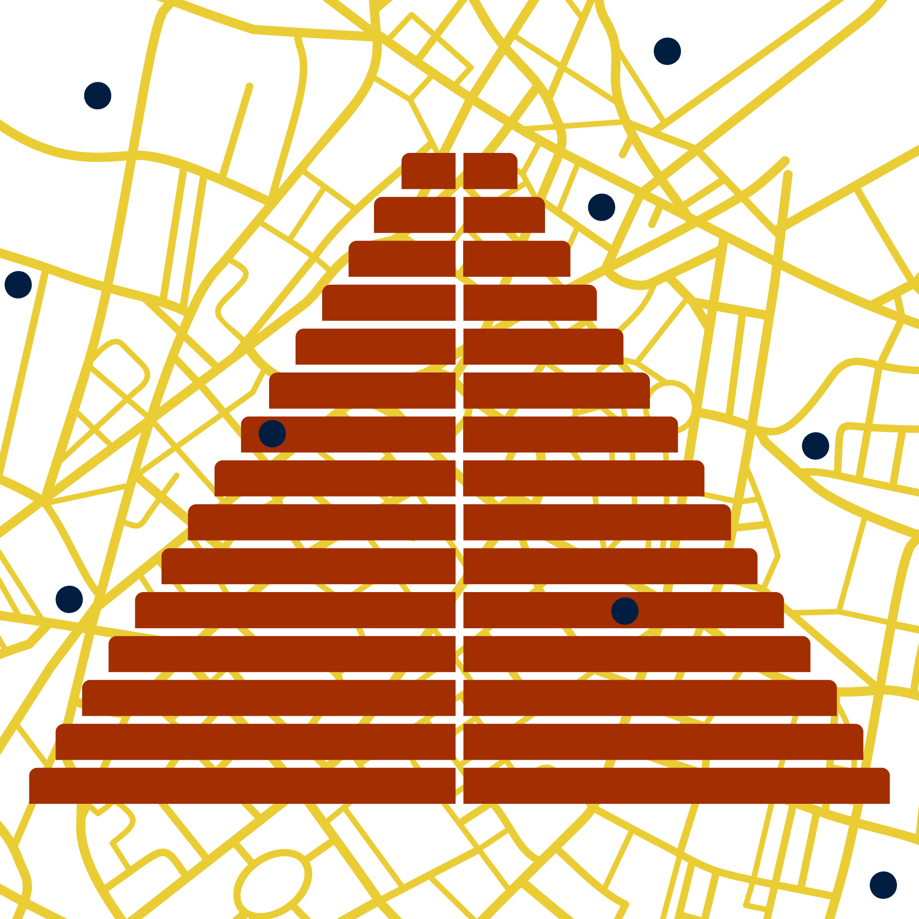 Pyramid Graph over map