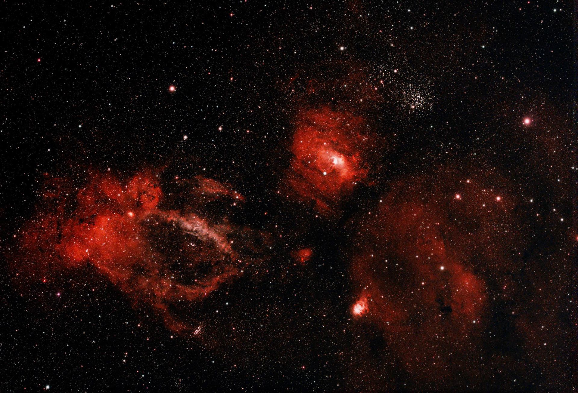 Lobster Claw and Bubble Nebulas