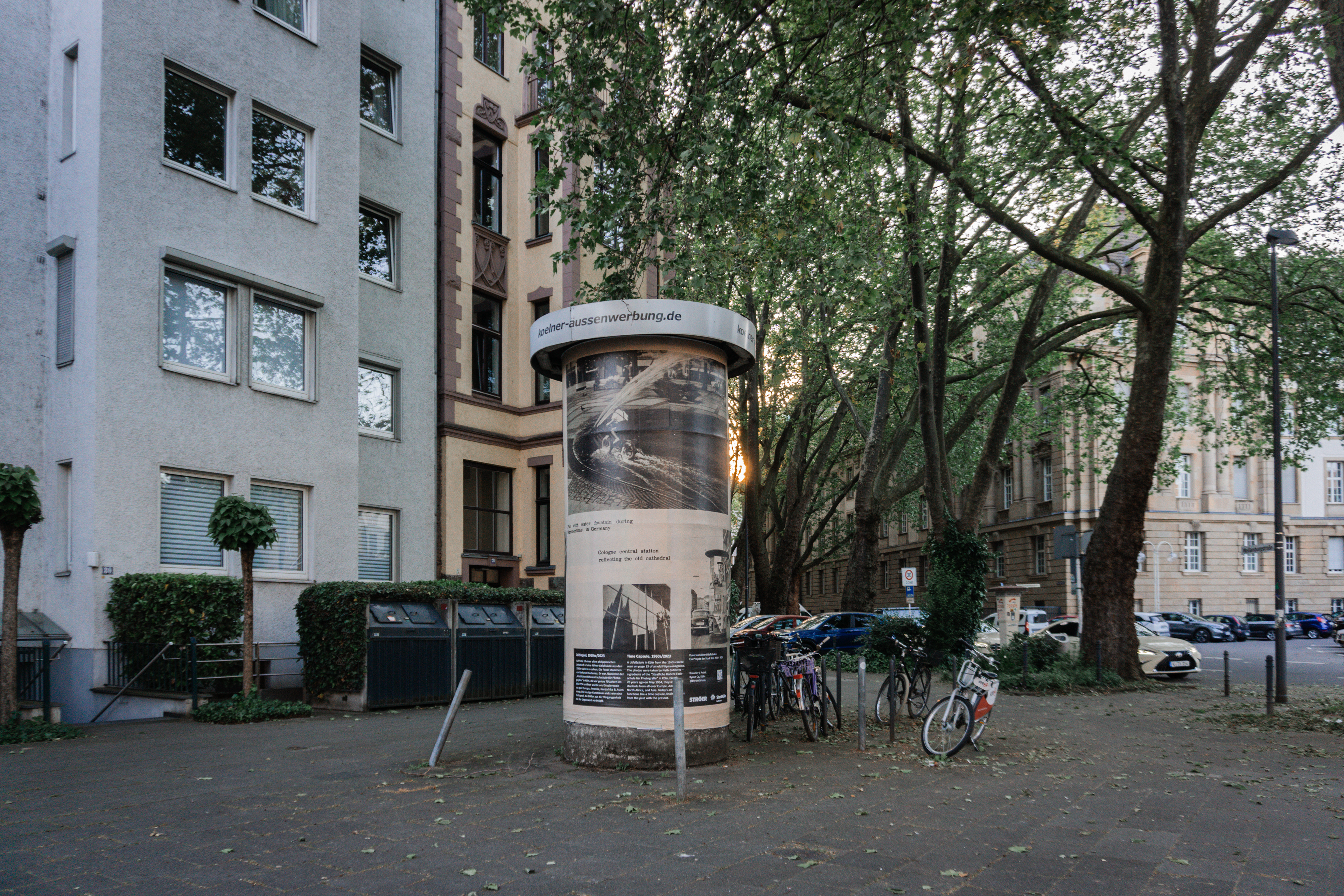 "Zeitkapsel" on an Art Pillar, Byron Co, Agnesviertel, Köln, 2024