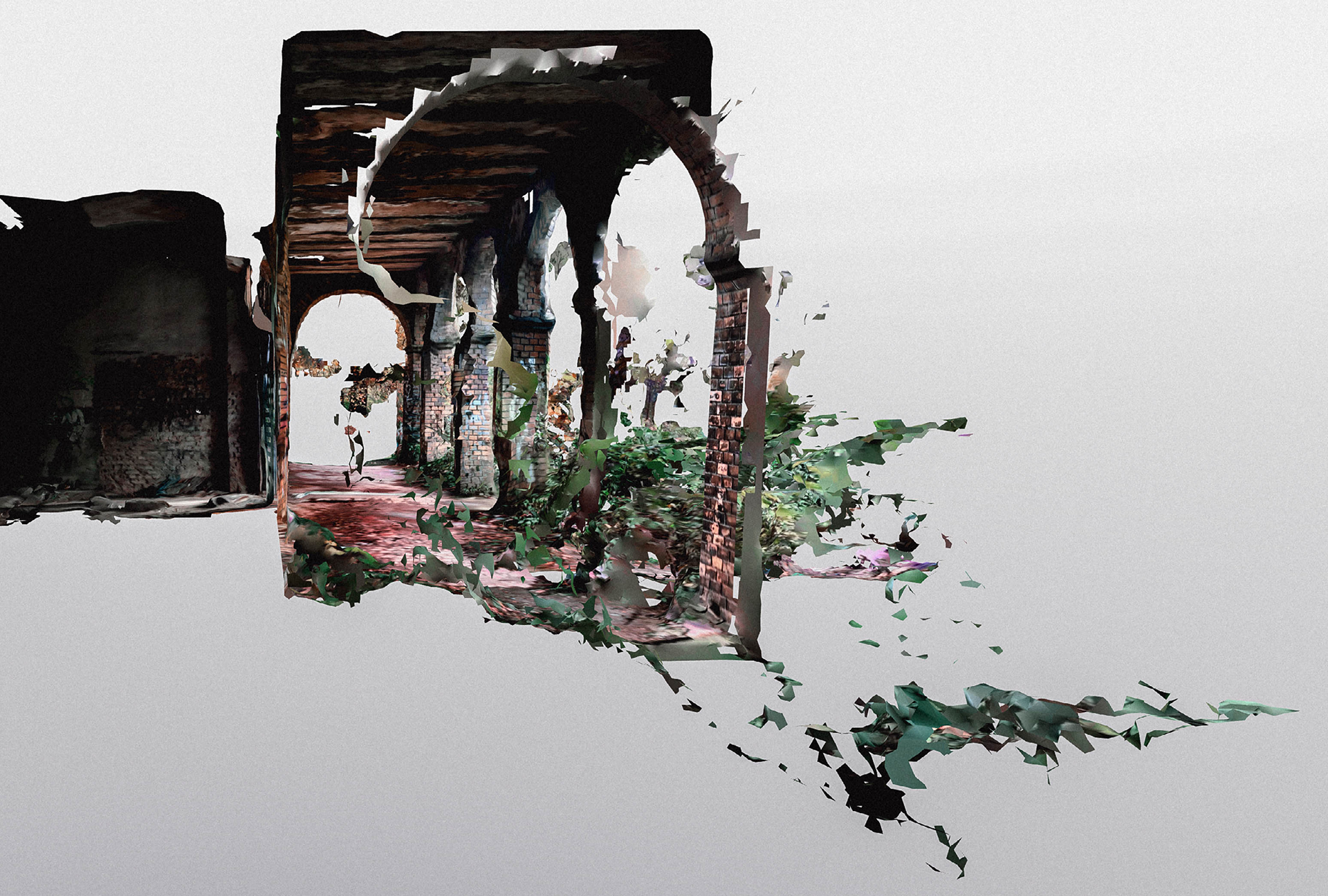 3D-scan of arched gallery at Haus Fühlingen