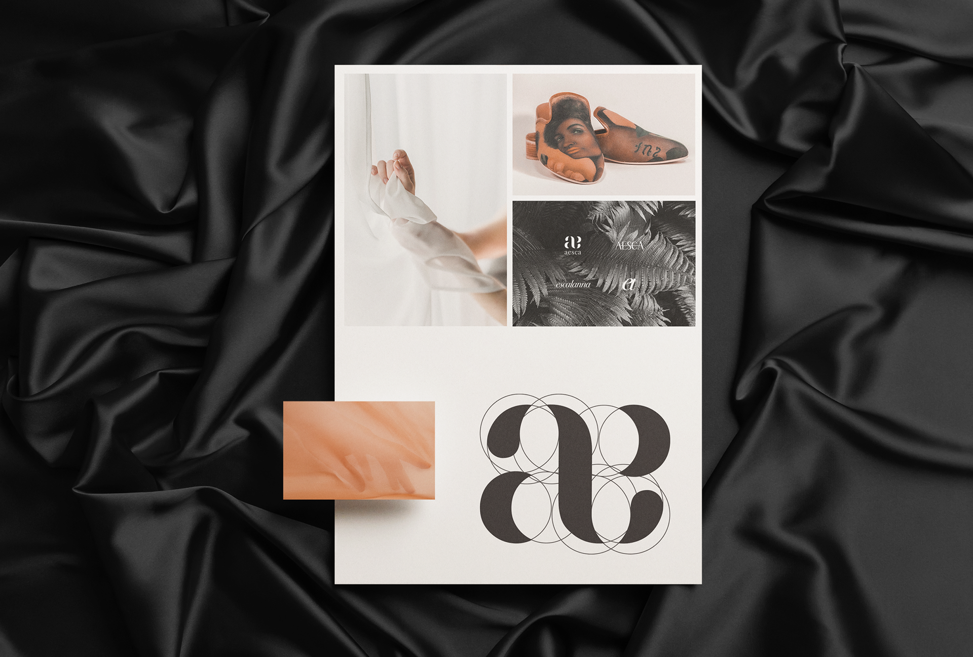 Brand mood board by Byron Co for Aesca, an artist collective in the Philippines
