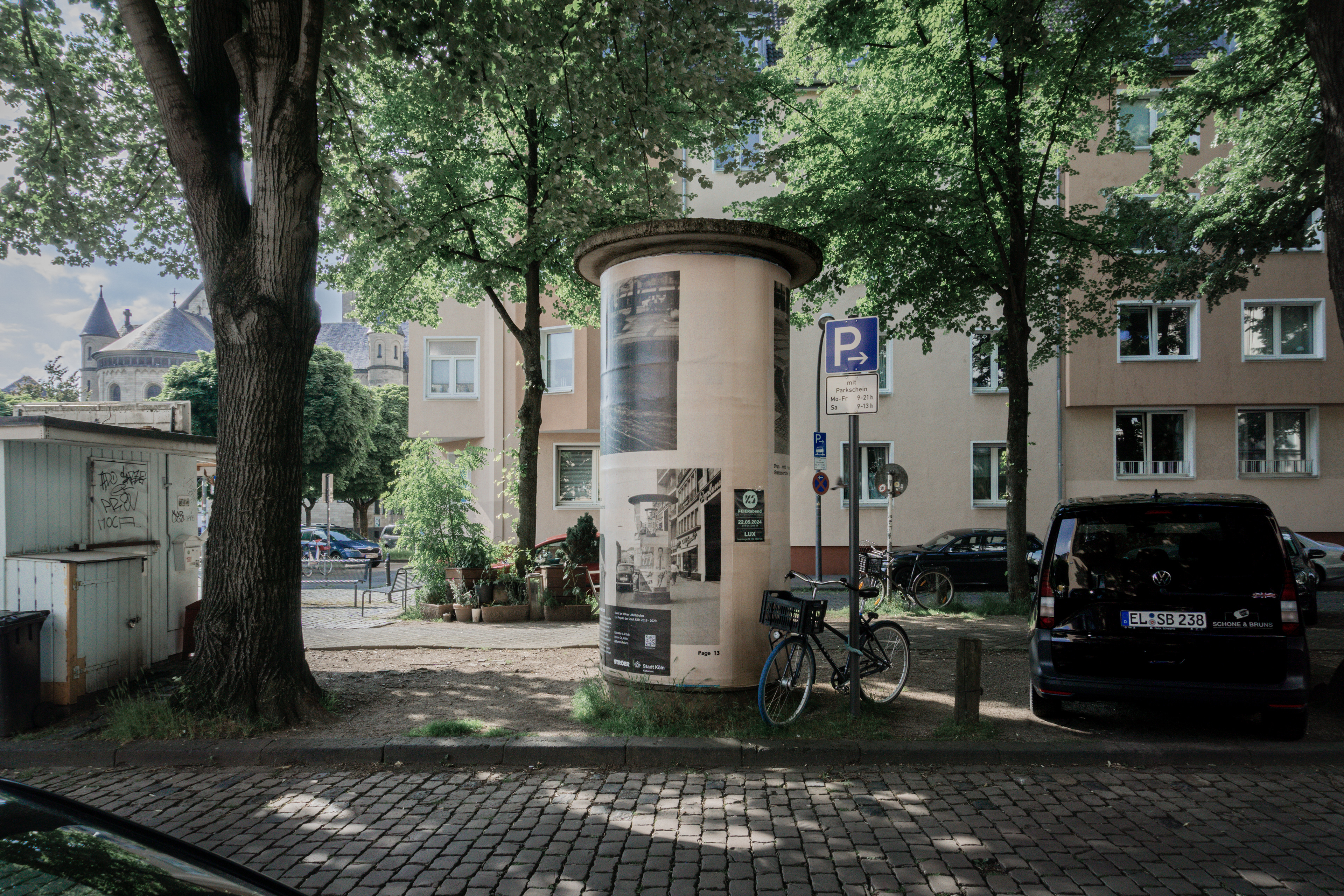 "Zeitkapsel" on an Art Pillar, Byron Co, Sülz, Köln, 2024