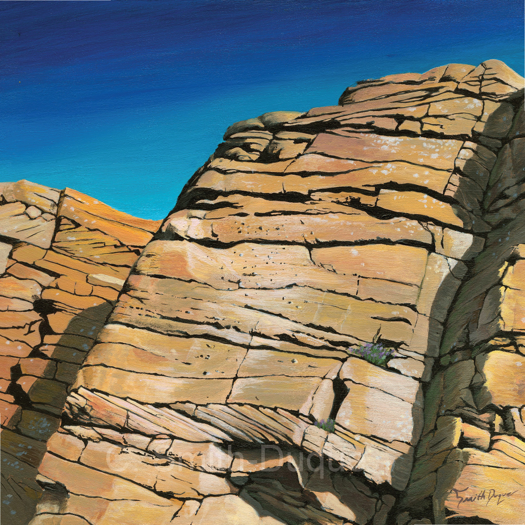 Hargreaves Original Route 15 x 15 cm, Acrylic on gessobord