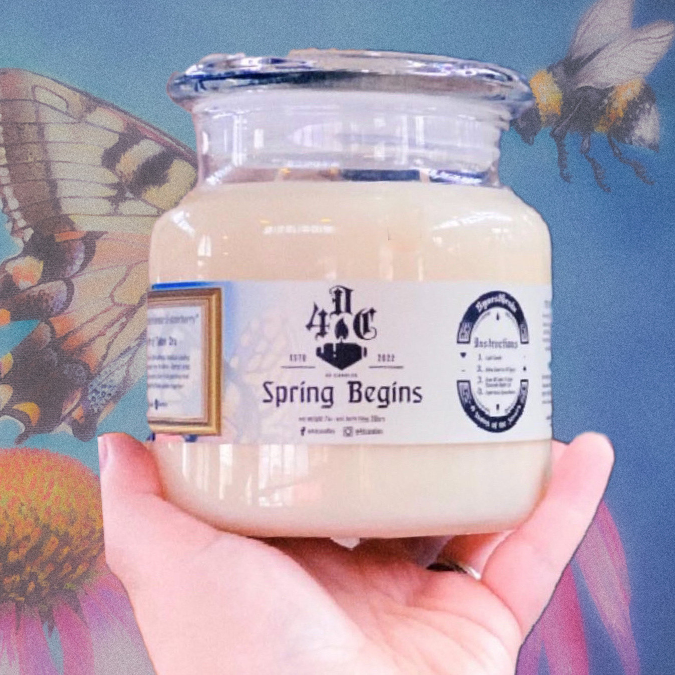 'Spring Begins' (Spring 2023) by Tallon Ora in front of its paired digital artwork- Photo by Sidney Anderson